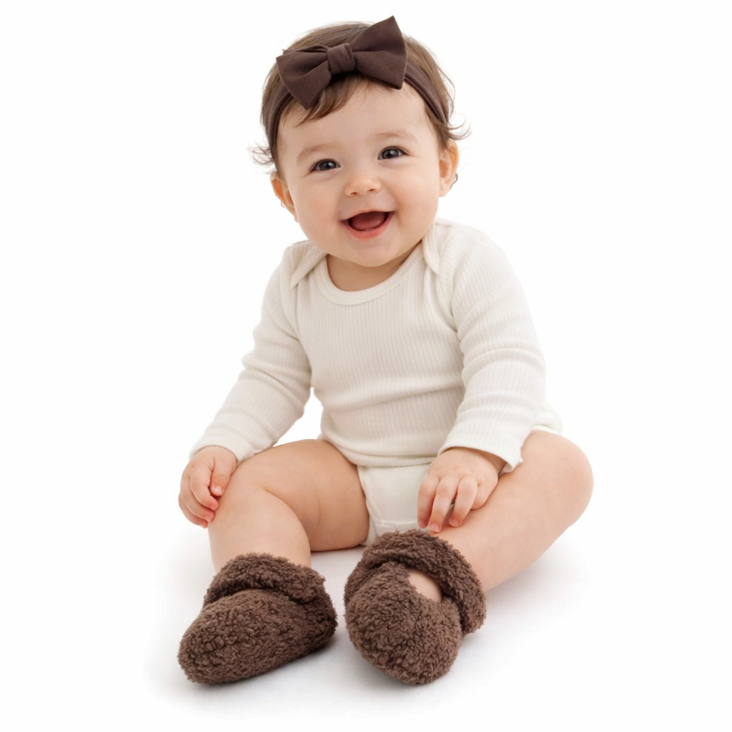 Infant Baby Solid Color Plush Warm Winter Shoes