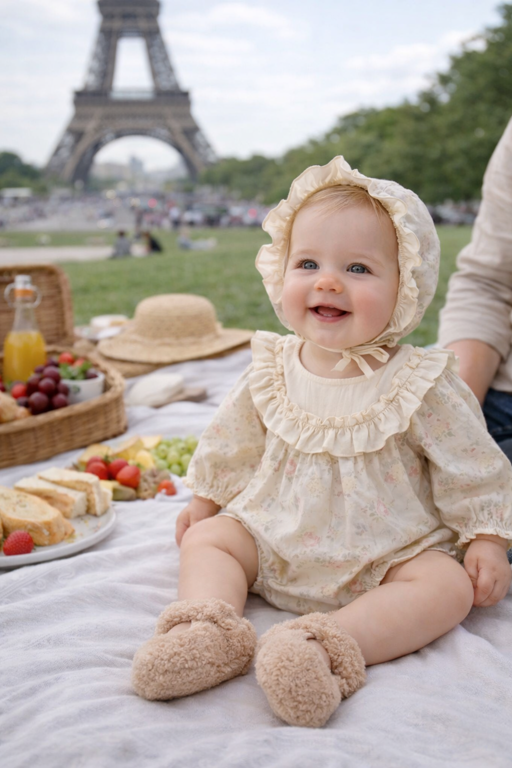 Spring Baby Girl Long Sleeve Vintage Floral Pattern Bodysuit