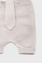 Conjunto de algodón orgánico fresco para bebé niño – Blanco y gris suave