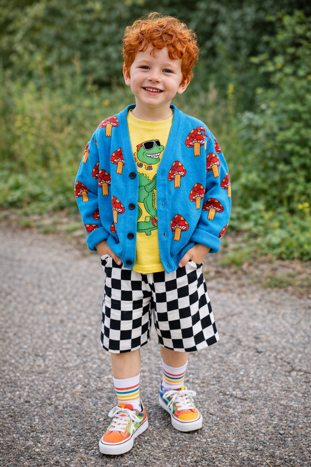 Kids Cozy Mushroom Cardigan