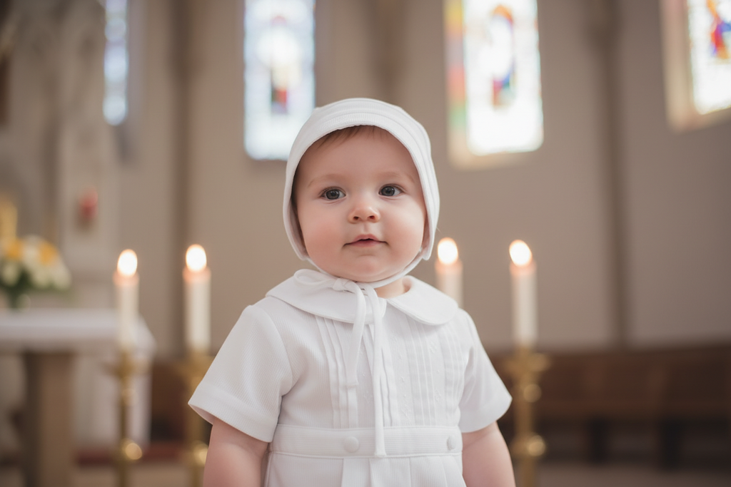 White Classic Heirloom Baby Romper