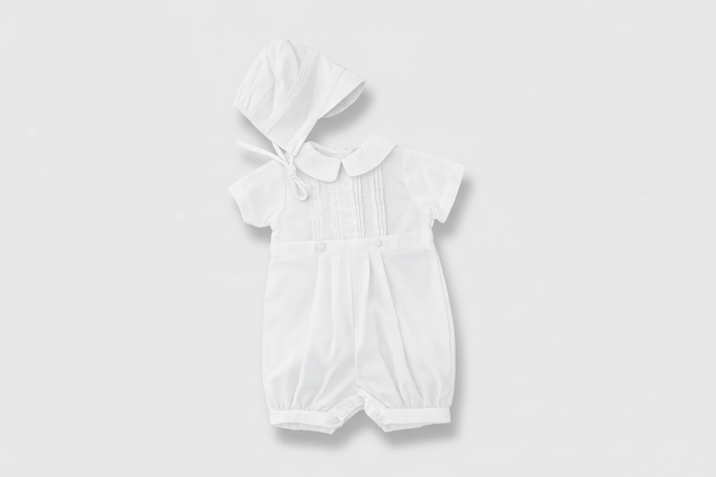 White Classic Heirloom Baby Romper