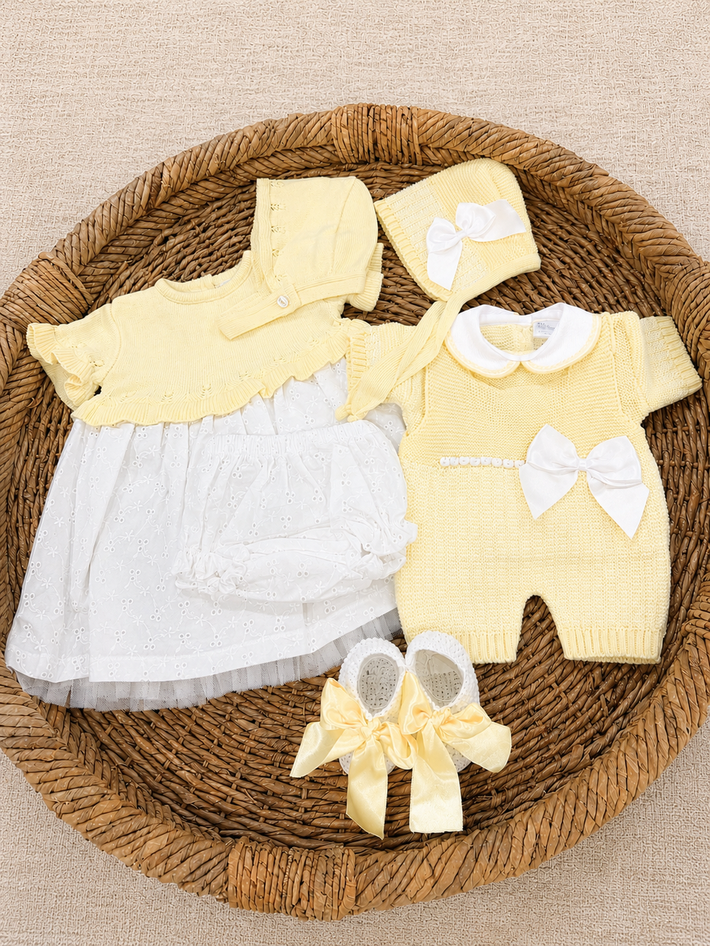 Buttercream Heirloom Baby Girl Gift Set – Two Knit Sets