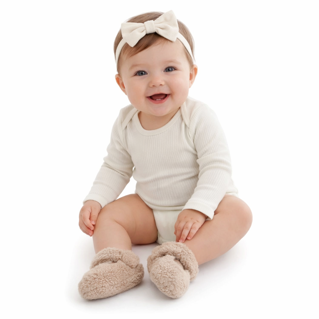 Infant Baby Solid Color Plush Warm Winter Shoes