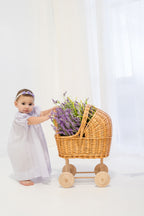 Vestido fruncido estilo reliquia color lavanda