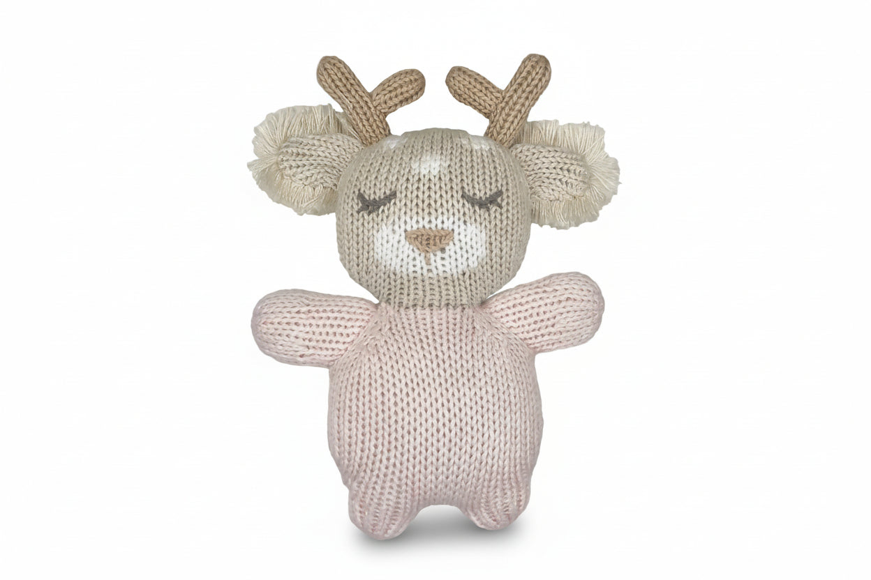 The Little Deer Knit Doll-Blue Rattle