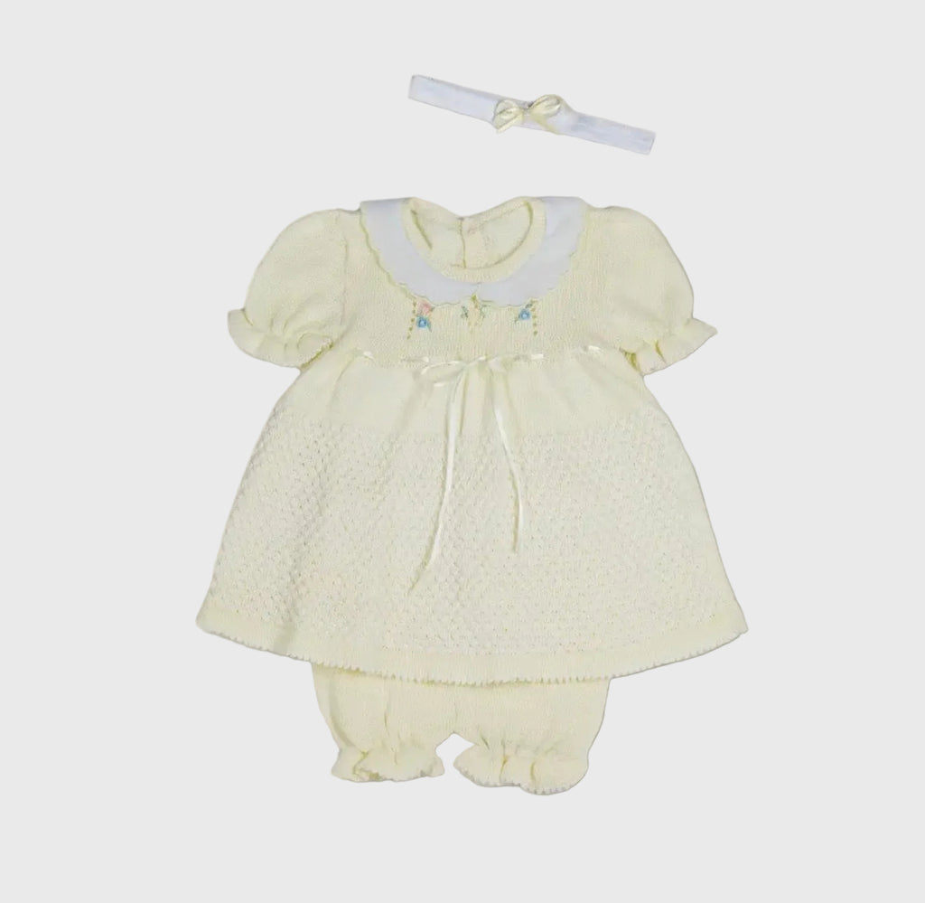 Baby Girl Lemon Heirloom Knit Set 🍋