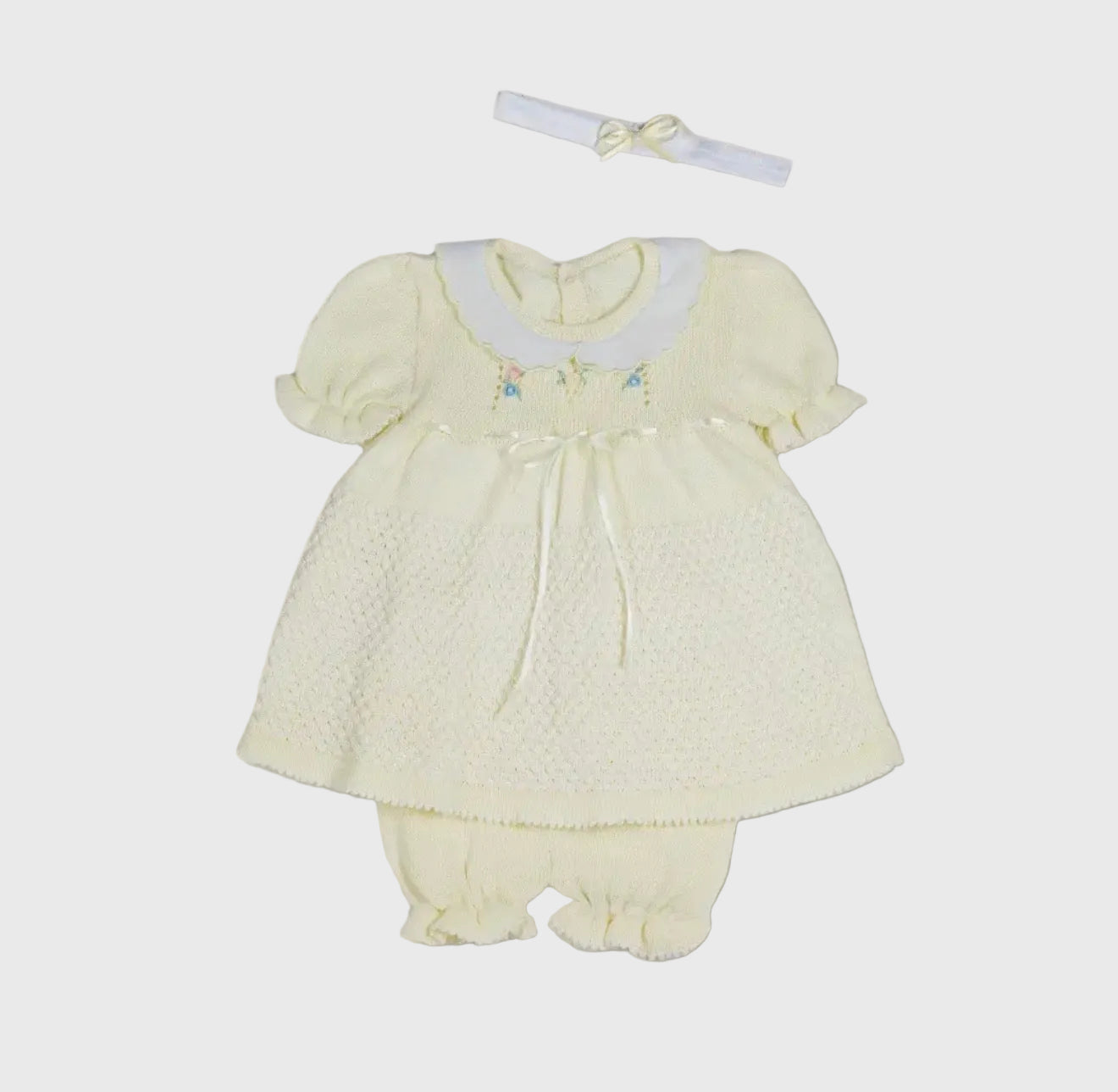 Baby Girl Lemon Heirloom Knit Set 🍋