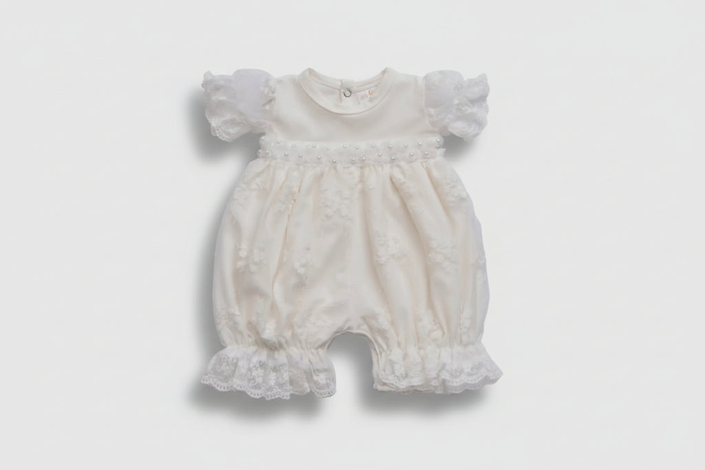 Ivory Pearl Romper for Baby Girl