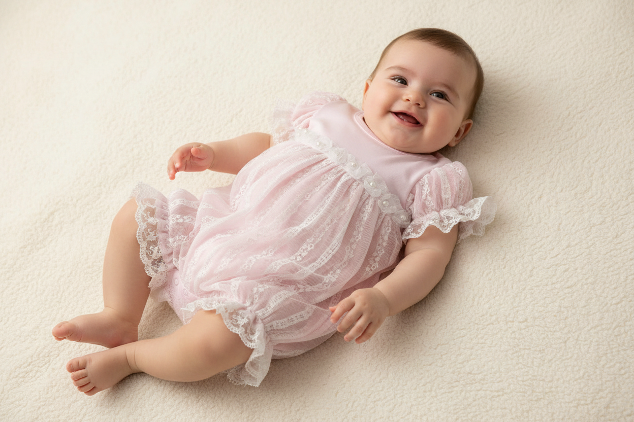 Ivory Pearl Romper for Baby Girl