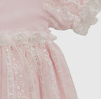 Precioso vestido color rubor para bebés y niños pequeños