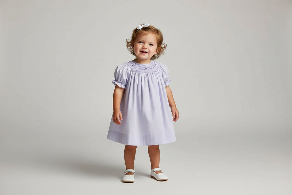 Lavender Heirloom Smocked Dress
