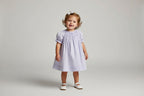Vestido fruncido estilo reliquia color lavanda