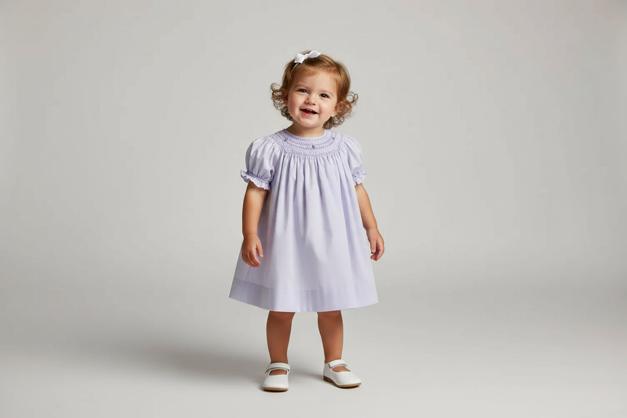 Lavender Heirloom Smocked Dress