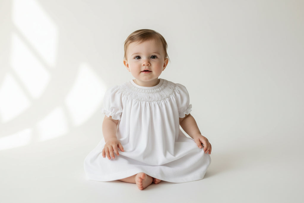 White Heirloom Smocked White Dress