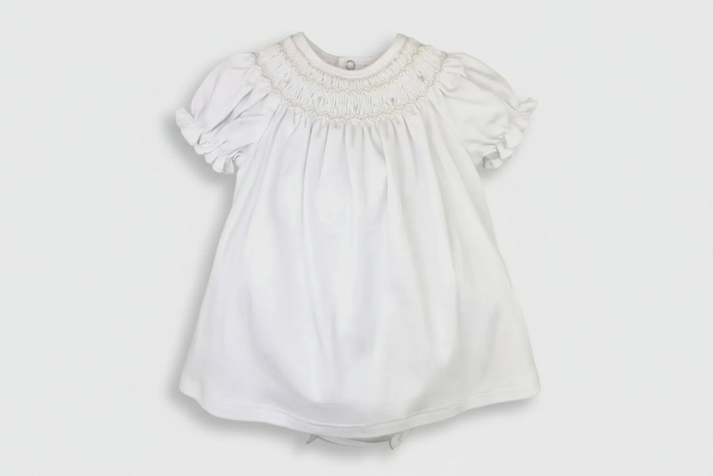 White Heirloom Smocked White Dress