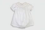 Vestido blanco fruncido de reliquia