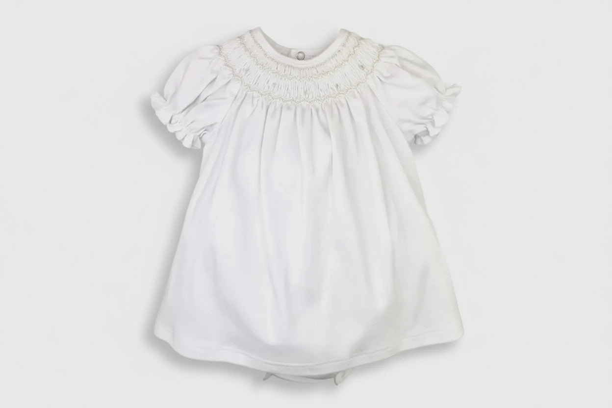 White Heirloom Smocked White Dress