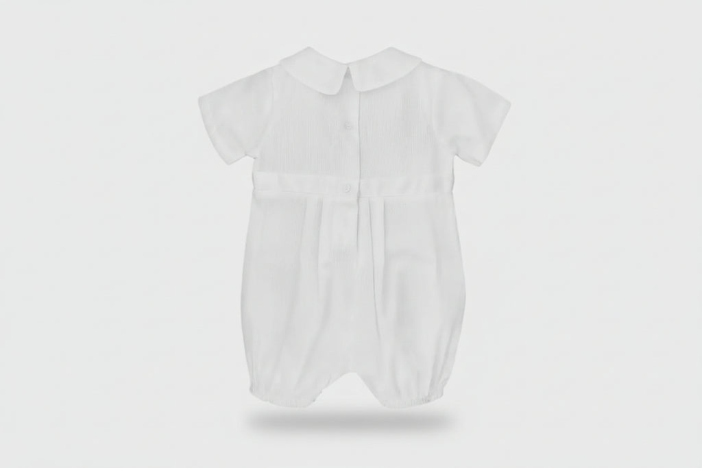 White Classic Heirloom Baby Romper