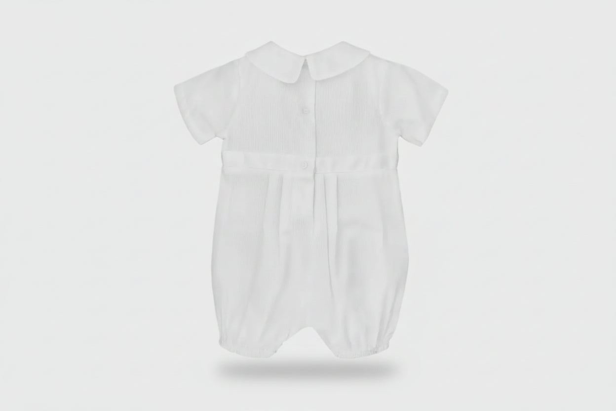 White Classic Heirloom Baby Romper