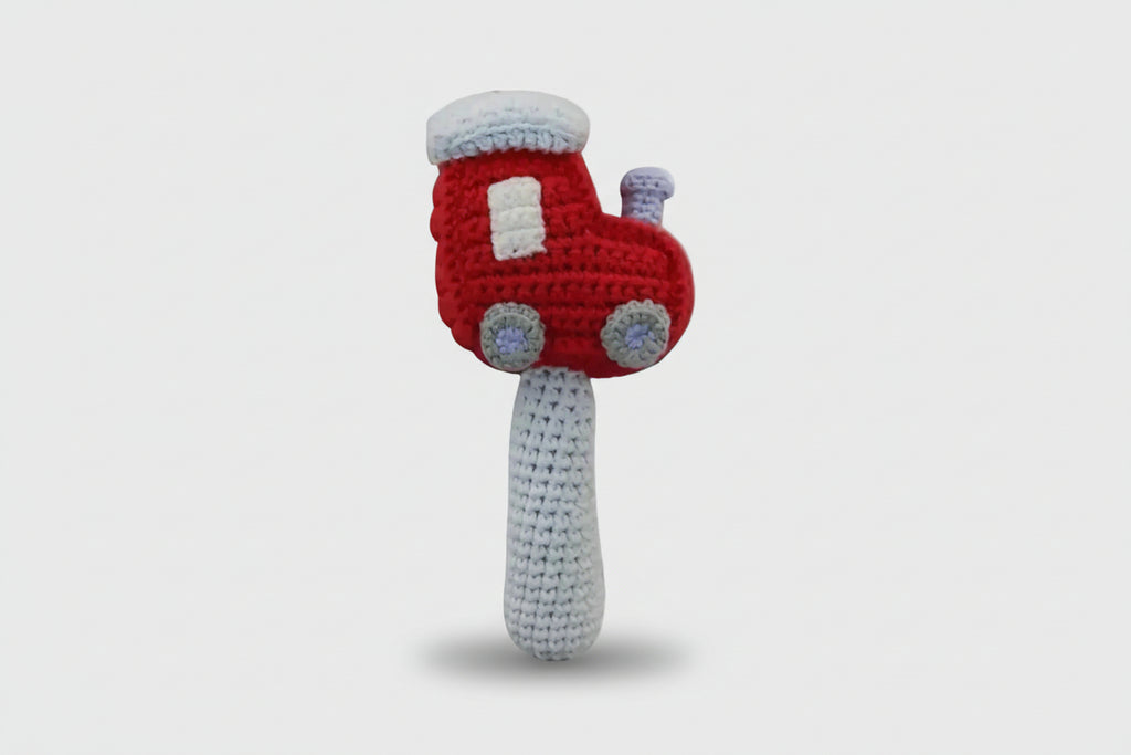 Hand-Crochet Train Baby Rattle