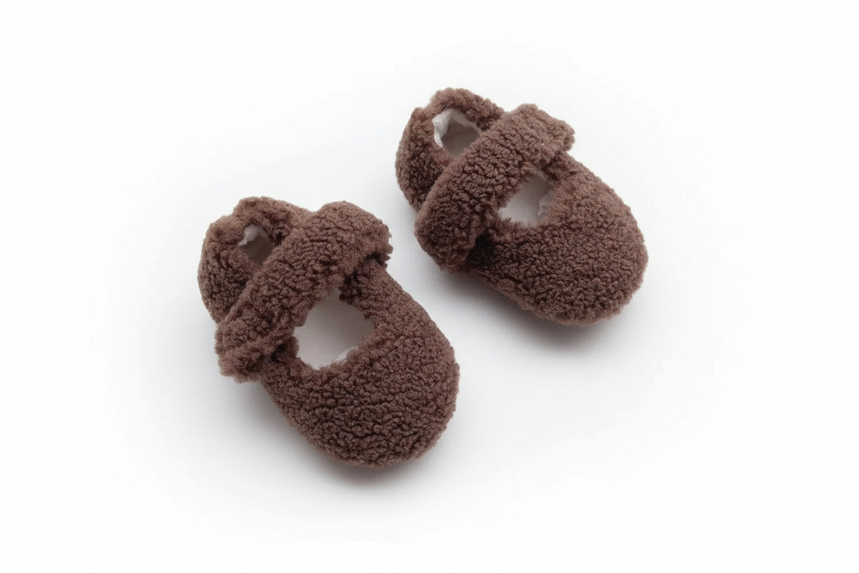 Infant Baby Solid Color Plush Warm Winter Shoes