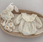 Body de manga larga con estampado floral vintage para niña de primavera