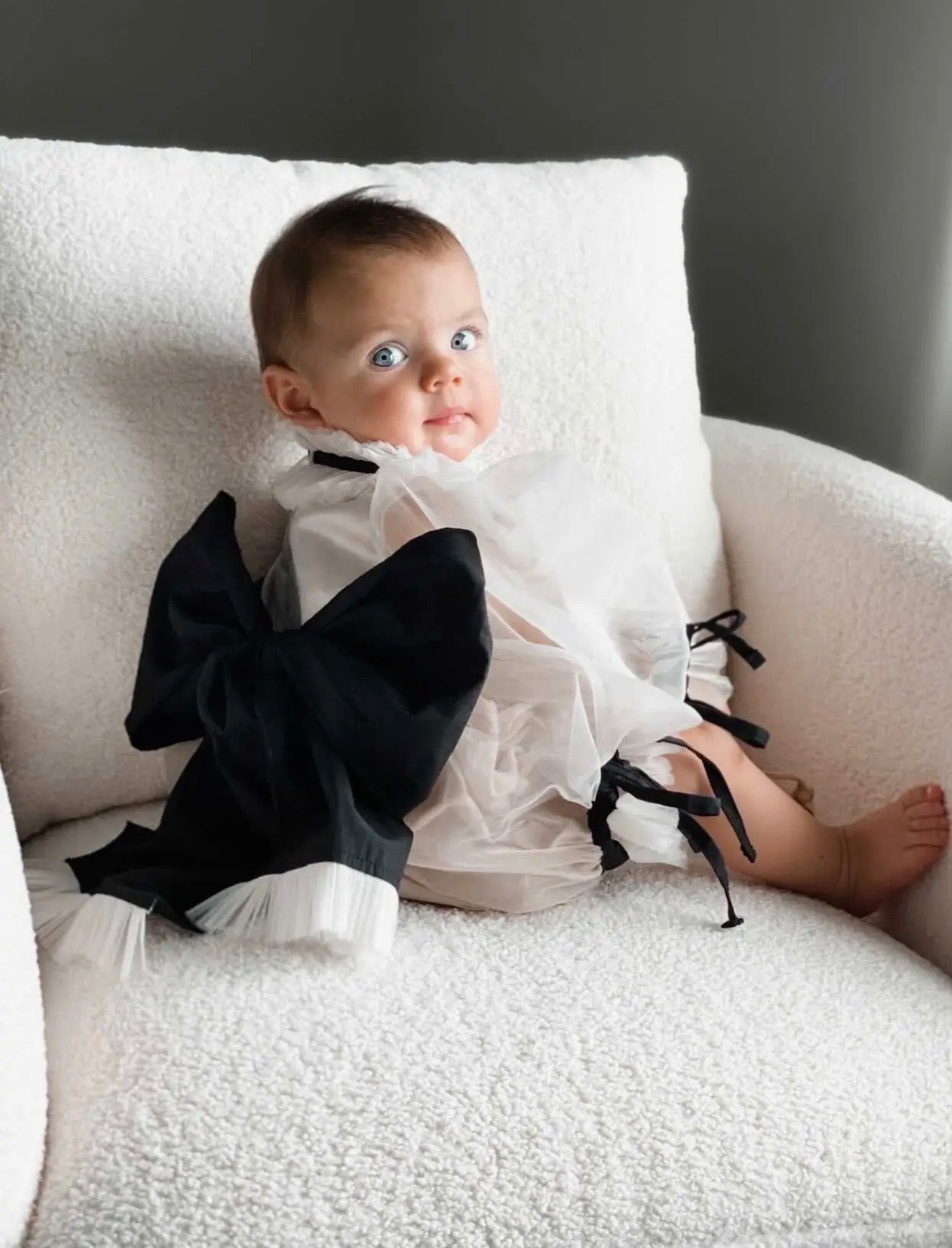 Coco-Caramel Tulle Romper - Cuture Bow Edition