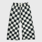 Pantalones de pernera ancha con estampado de tablero de ajedrez para niños