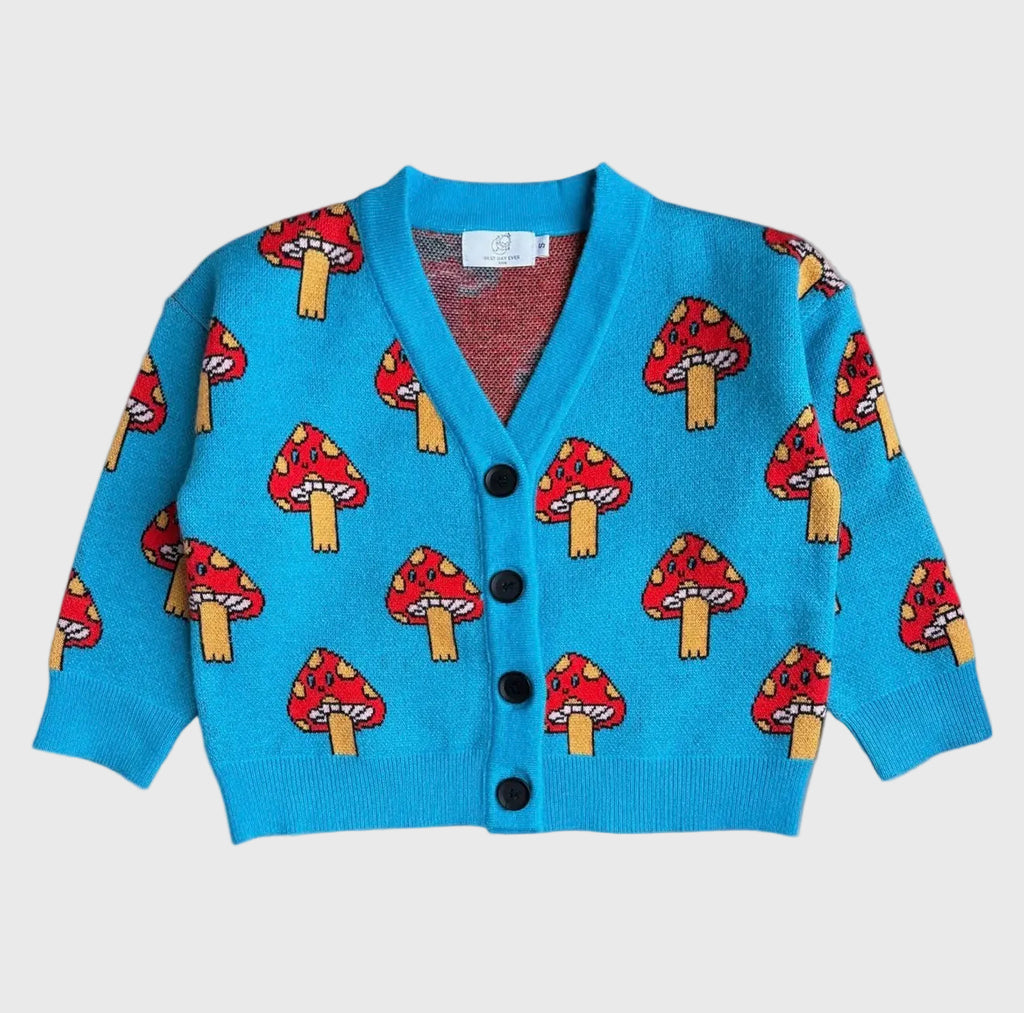 Kids Cozy Mushroom Cardigan