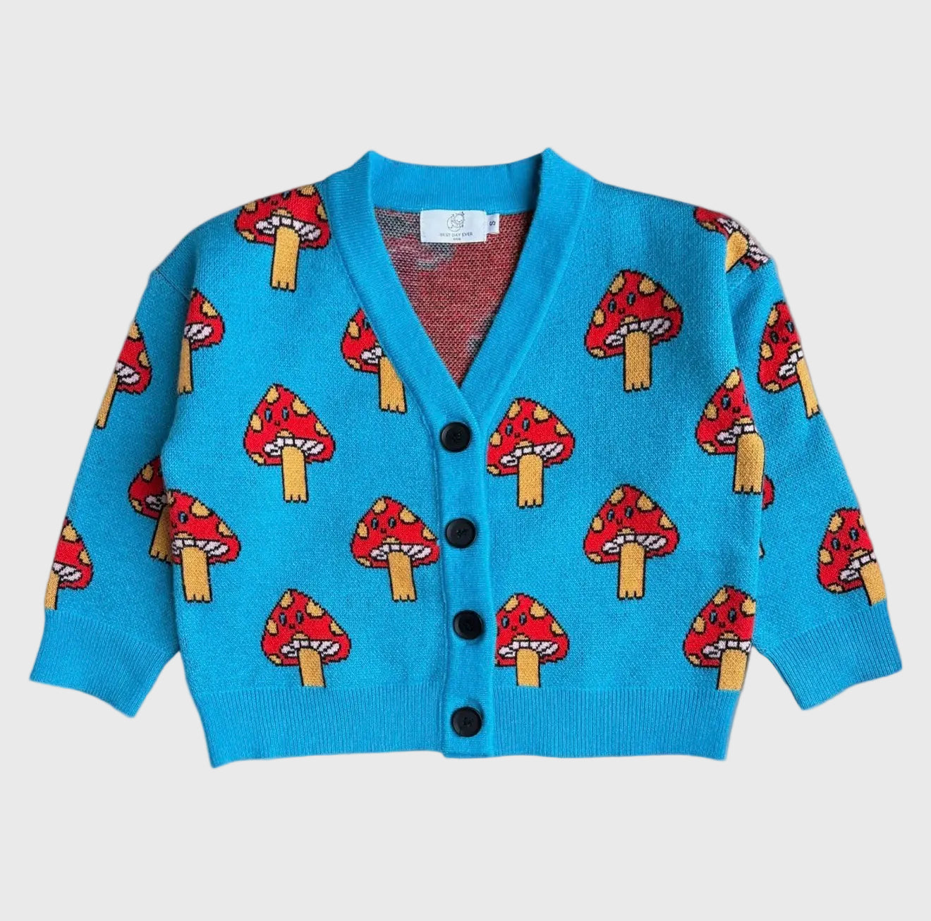Kids Cozy Mushroom Cardigan