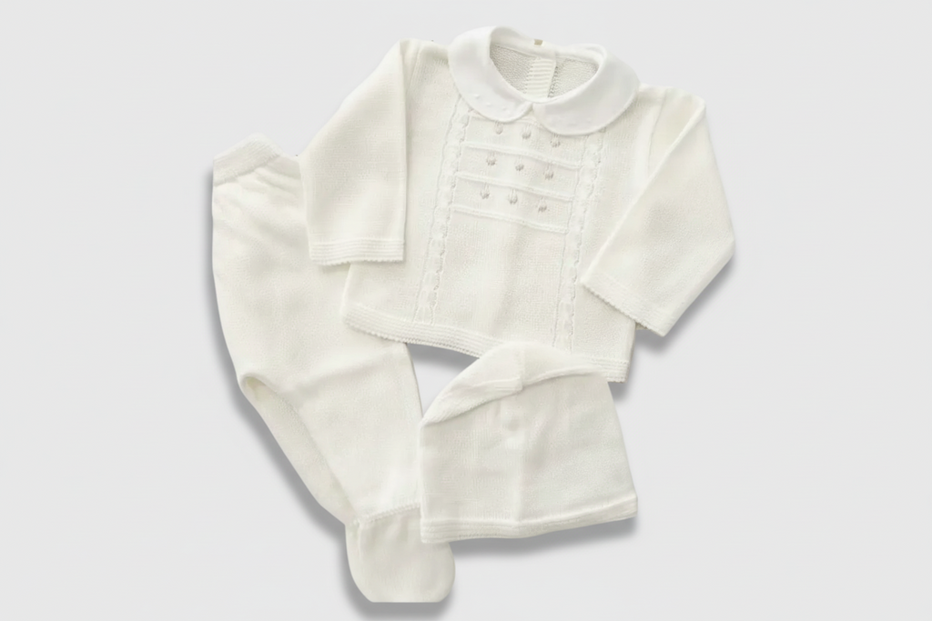 Pure Cotton Knitted – 3-Piece Baby Set