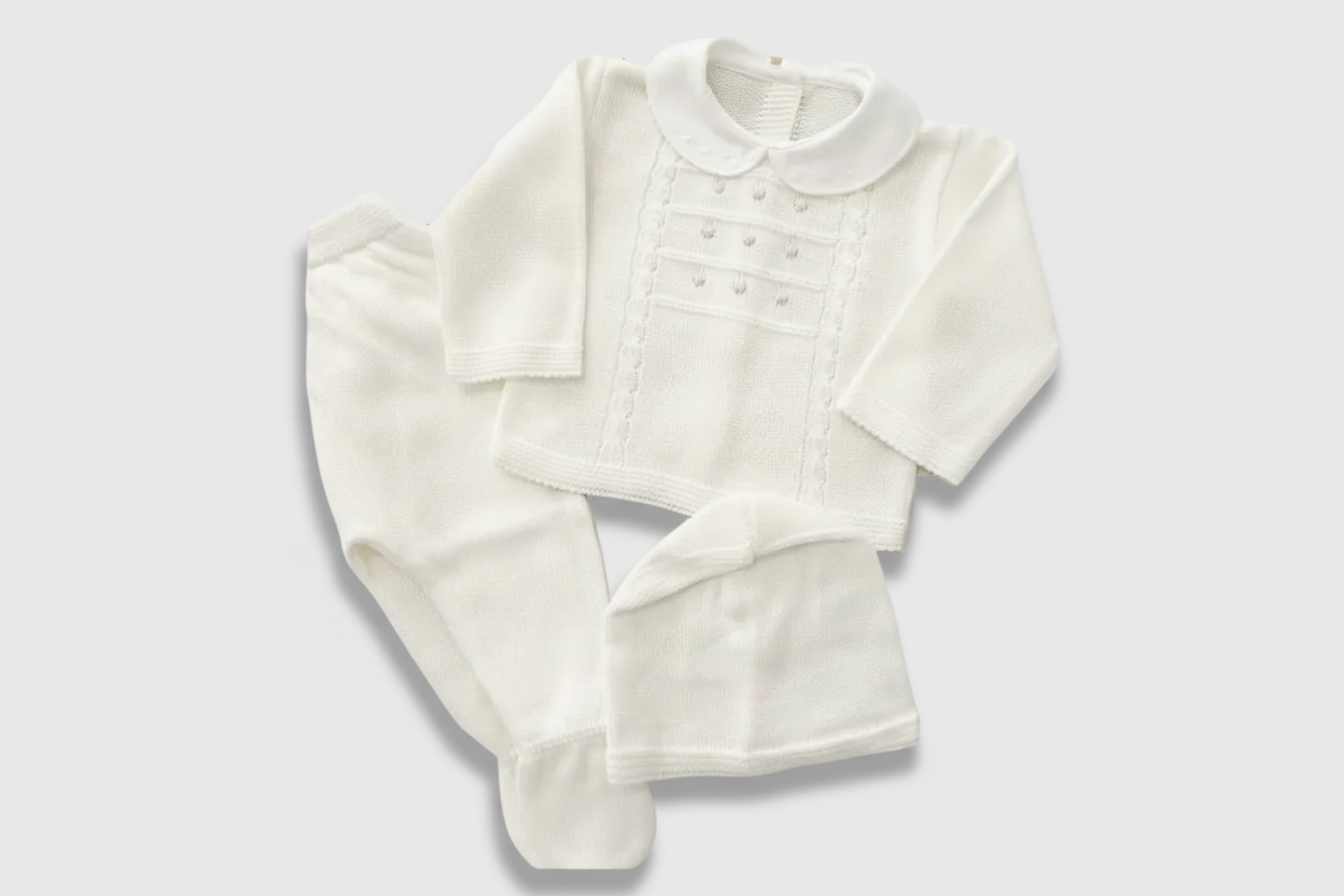 Pure Cotton Knitted – 3-Piece Baby Set