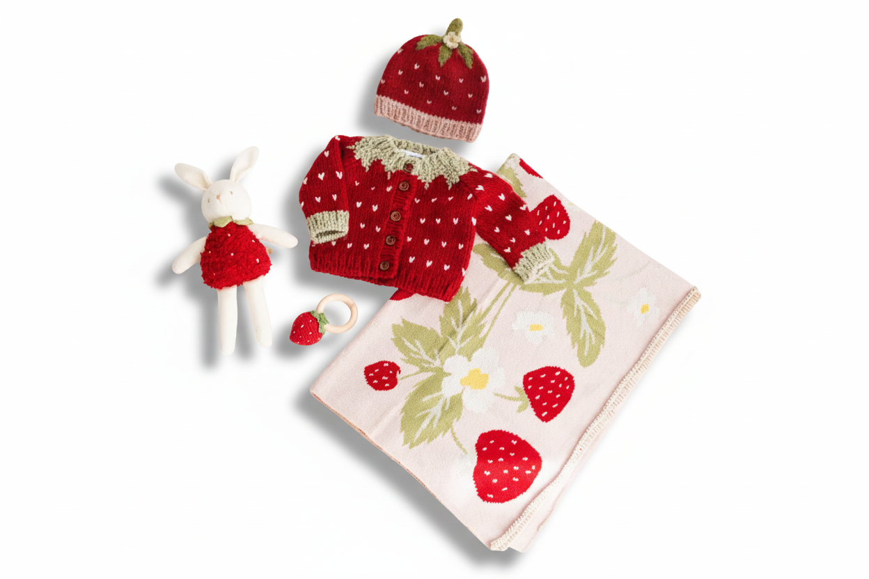 Strawberry Knit Gift Set -5pieces