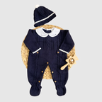 Conjunto de tres piezas de punto Theo Navy