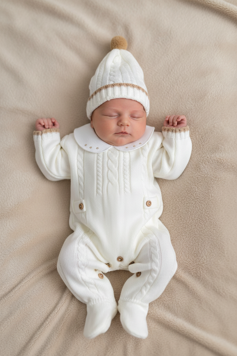 Matteo Ivory Knit Three Pieces Set