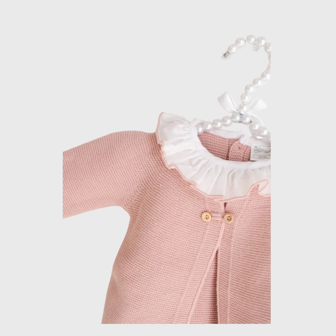 Knitted Newborn Three-Piece Set-Blush