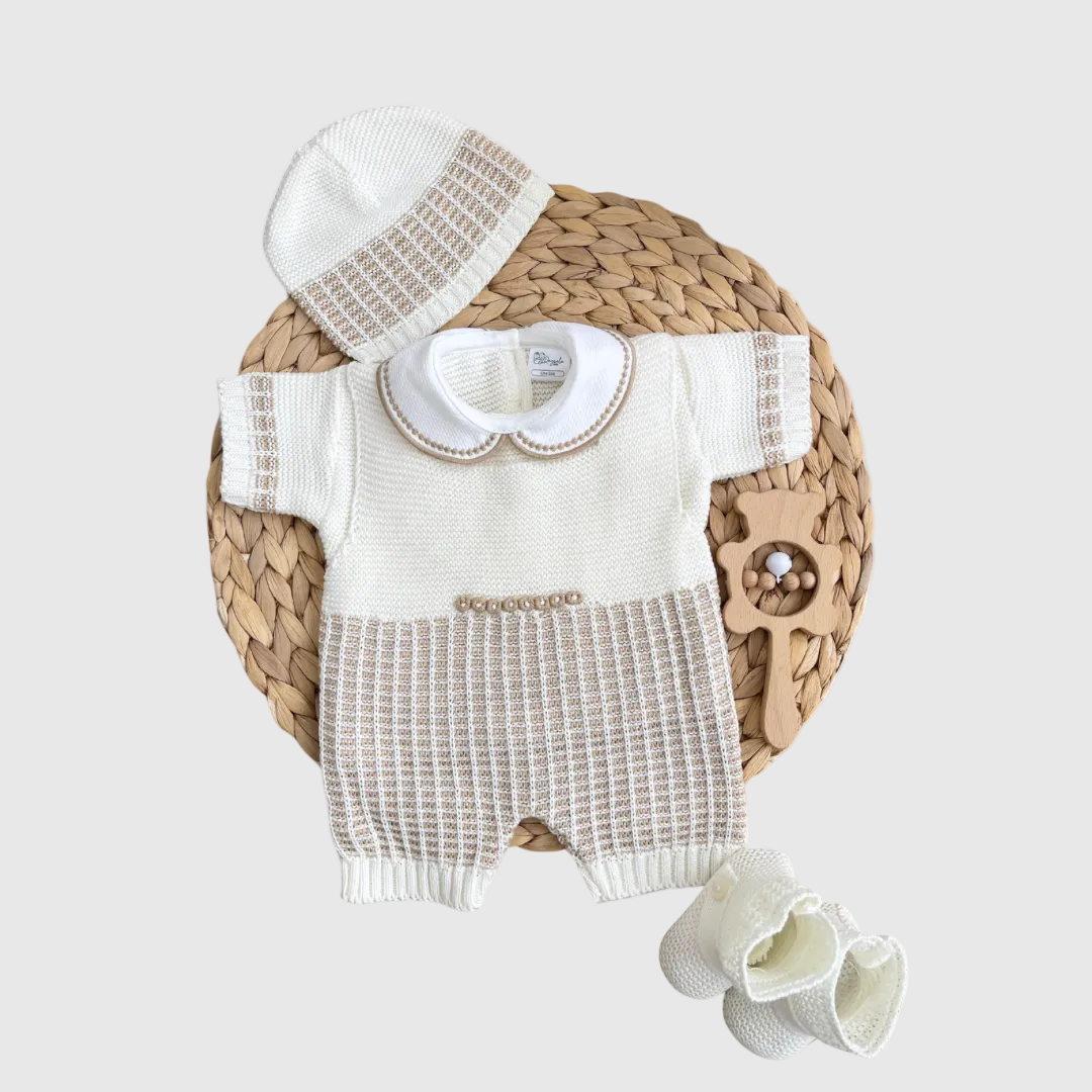 Sage Meadow Knit Four Pieces Set (Green Variation, oatmeal, buttercream)