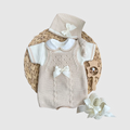 Camille Beige Conjunto de Cuatro Piezas Tejido de Lujo