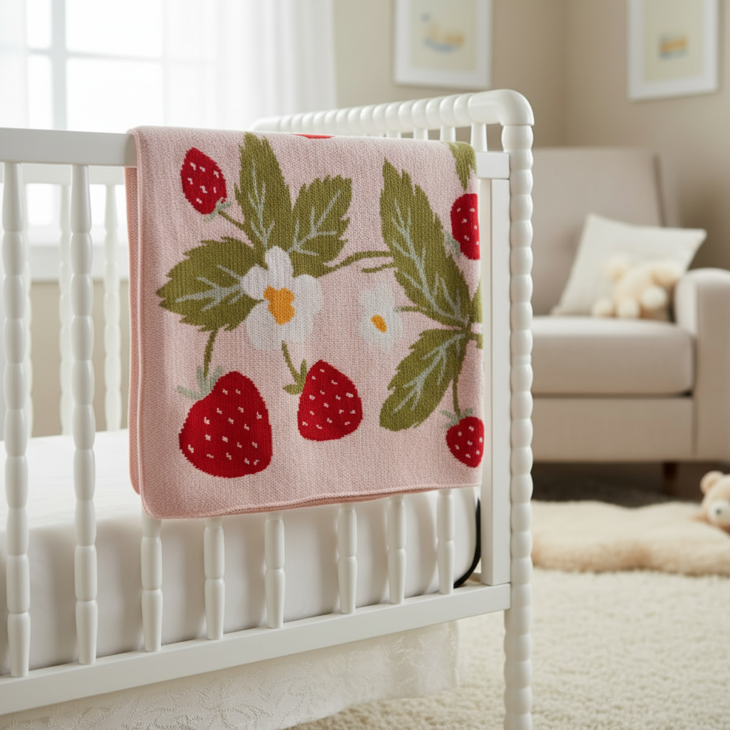 Strawberry Knit Blanket