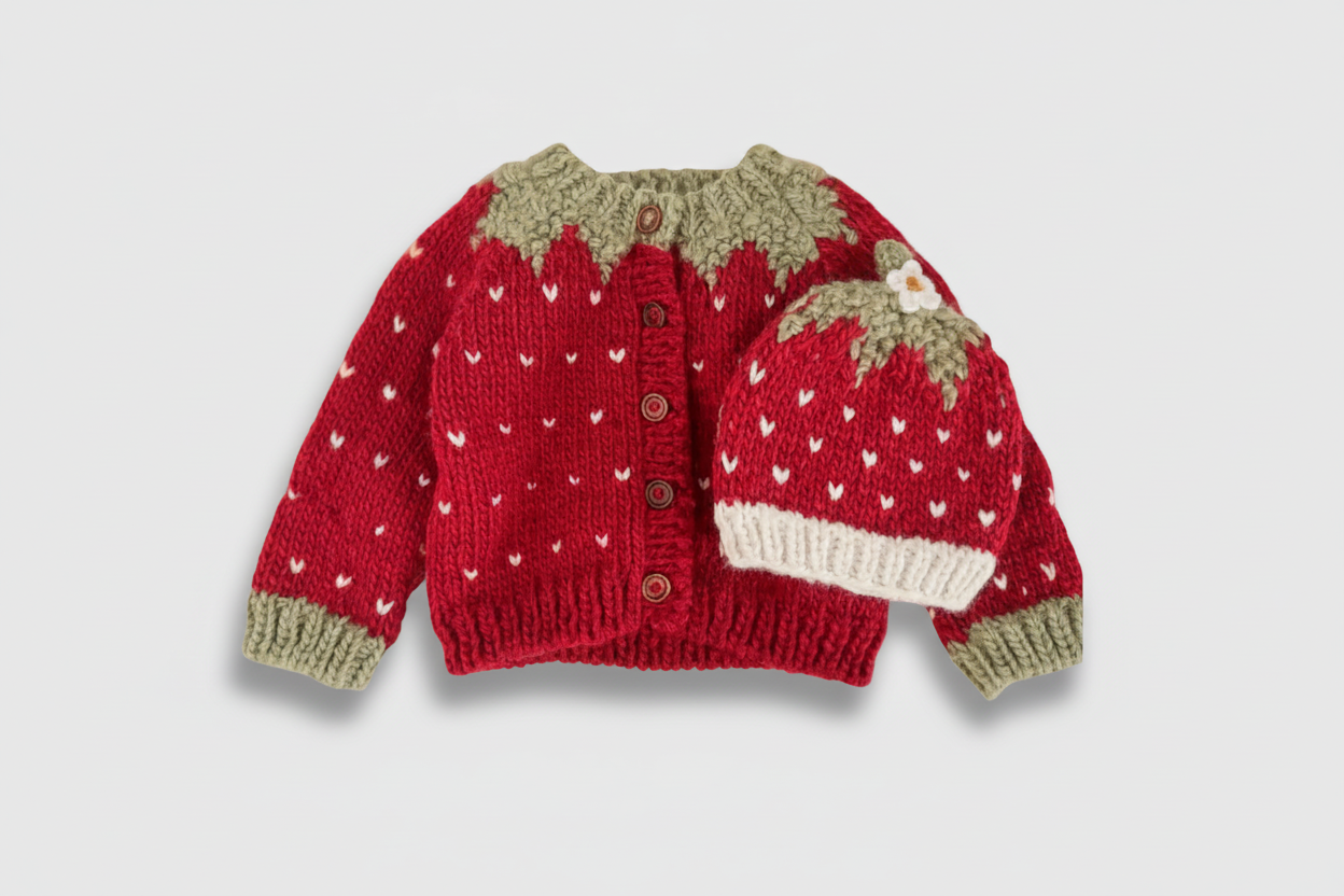 Strawberry Knit Gift Set -5pieces