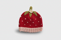 Gorro de punto de algodón con fresas para bebés y niñas