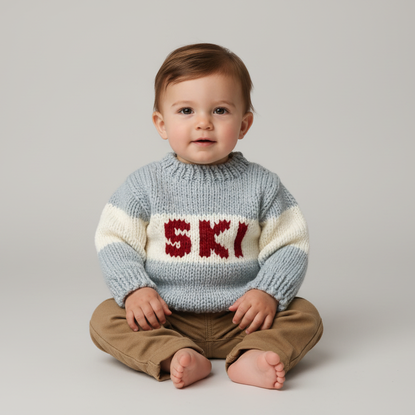 The Ski Cardigan, baby and kids sweater