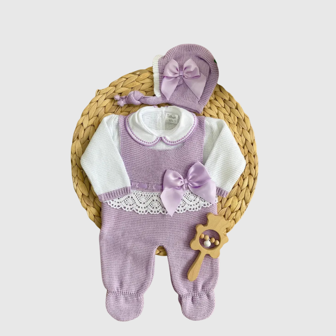Lilac Knit Three Pieces Set