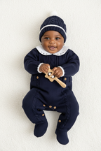 Conjunto de tres piezas de punto Theo Navy