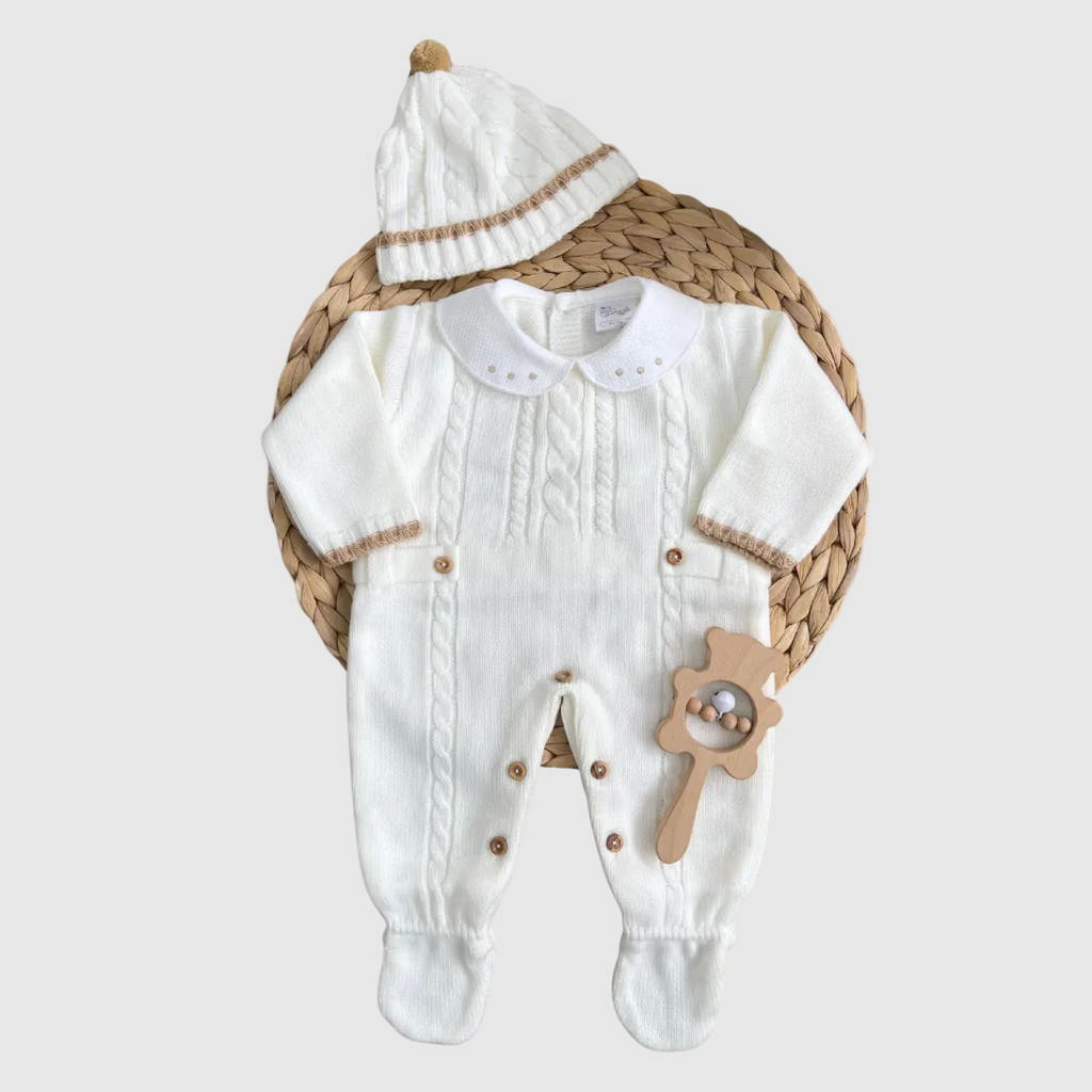 Matteo Ivory Knit Three Pieces Set