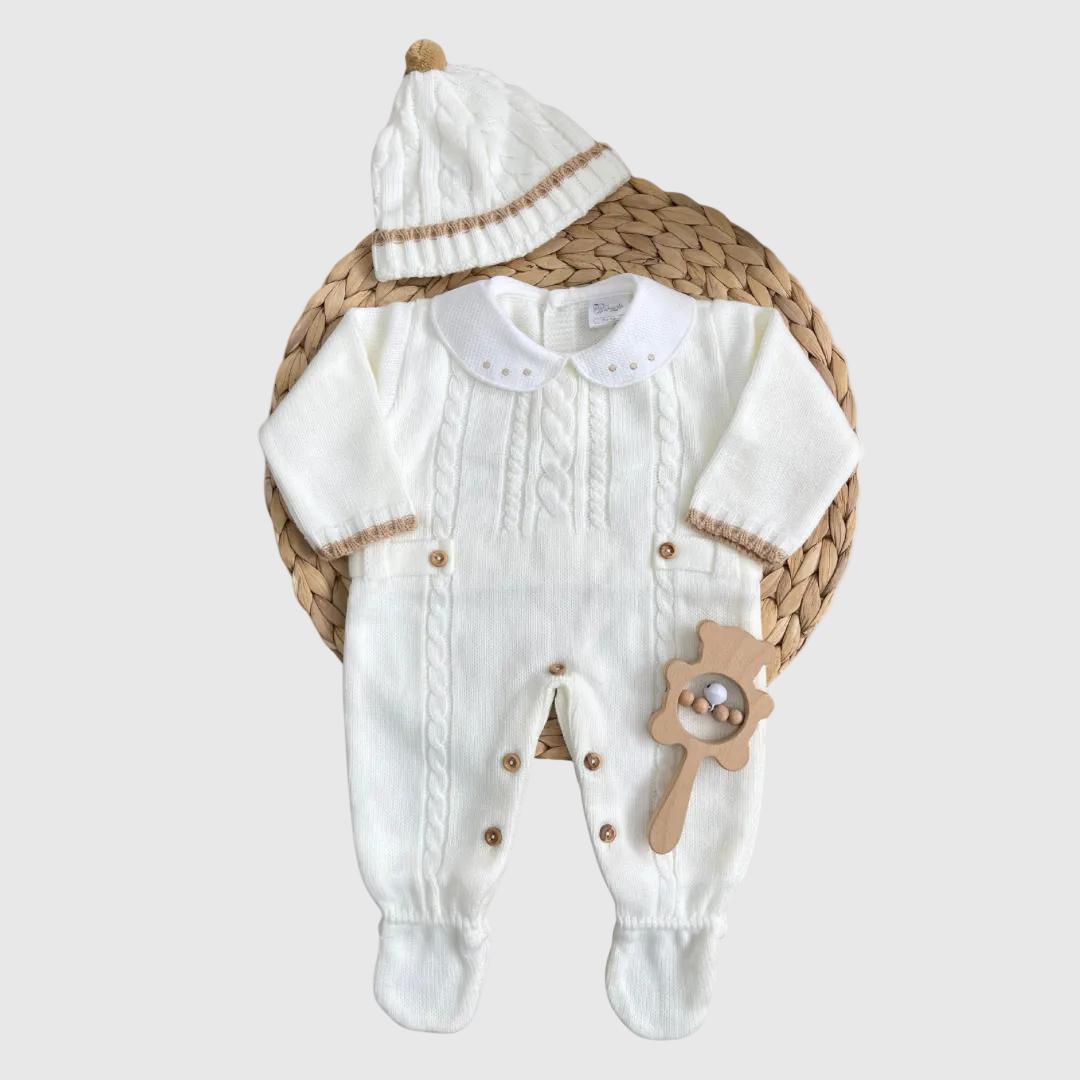 Matteo Ivory Knit Three Pieces Set