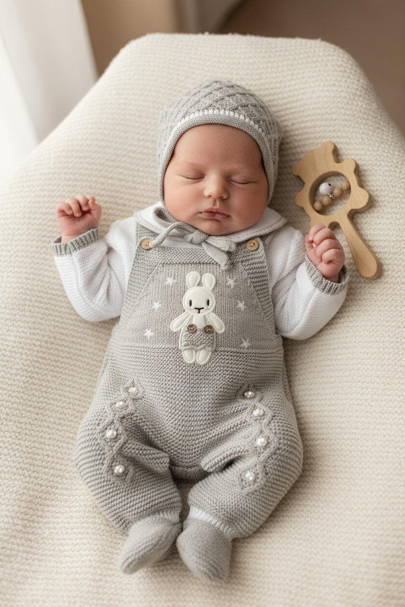 Bunny Heirloom Knit Three Pieces Set