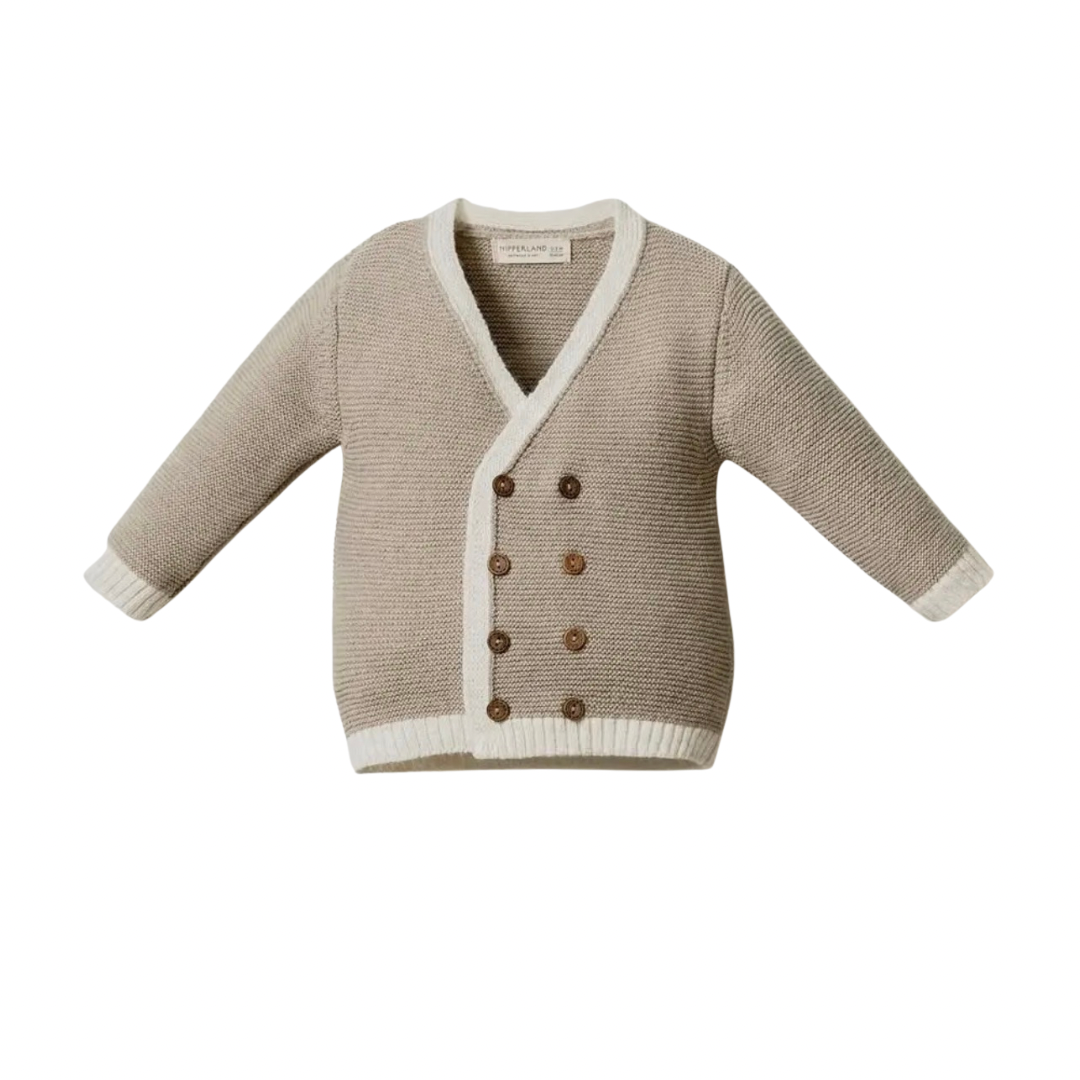 Unisex Wool -Rich baby Gentleman Suit (3 Pieces) - Beige