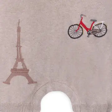 Paris Embroidered Baby Knit Romper (Organic Cotton)
